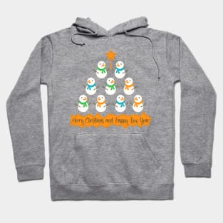 Christmas tree pyramid made of snowman and lettering Hoodie